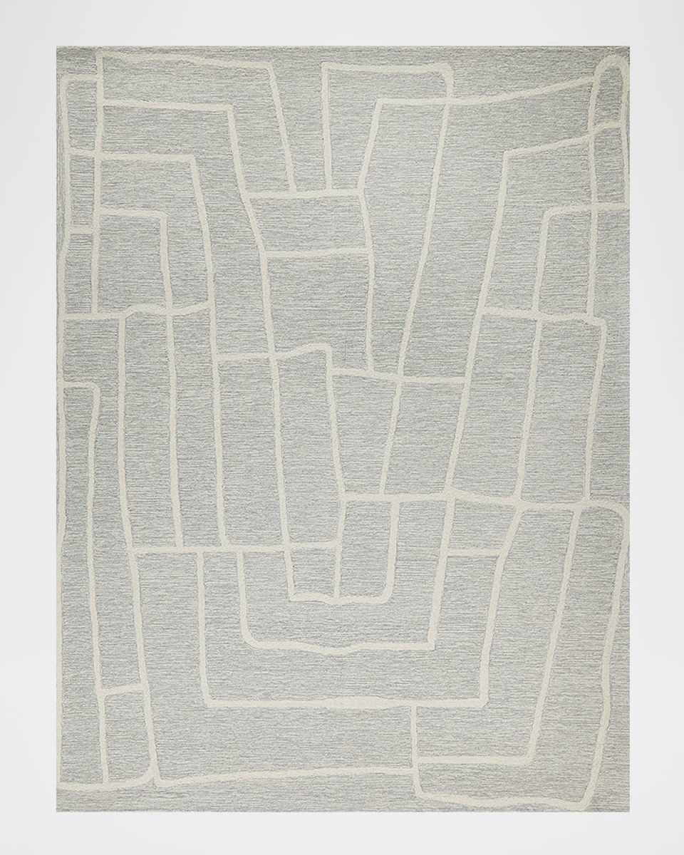 Tangiers Hand-Tufted Blue/Ivory Rug, 6' x 9'